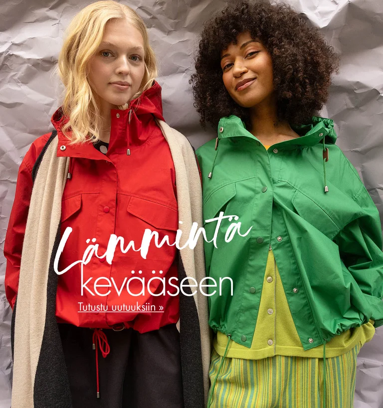 A collage of women wearing knitted cardigans in a variety of colours from Gudrun Sjödén. 