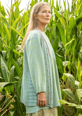 Strickjacke „Sigfride“ aus Bio-/Recycling-Baumwolle - frostgrün