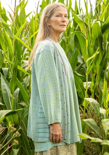 Strickjacke „Sigfride“ aus Bio-/Recycling-Baumwolle - frostgrün