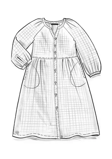 “Noira” checked organic cotton dress - grass green