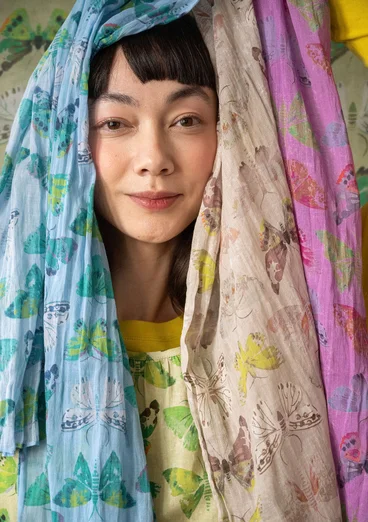 “Fjäril” organic cotton scarf - natural