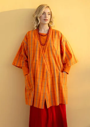 Kimono à carreaux "Coimbatore" en coton biologique - sorbe