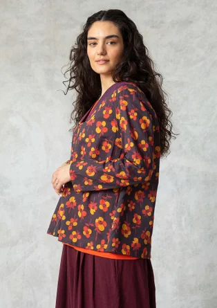 Blouse "Andes" en coton biologique - mûrier noir
