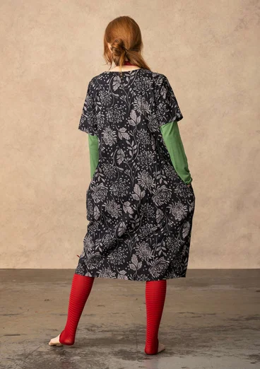 “Niwa” woven organic cotton dress - black