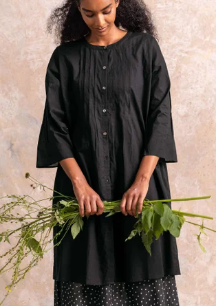 Robe "Serafina" en tissu de coton biologique - noir