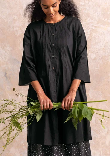 Robe "Serafina" en tissu de coton biologique - noir