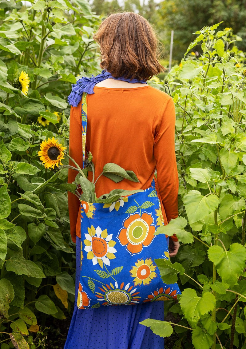 Tas  Sunflower  van biologisch katoen/linnen korenblauw
