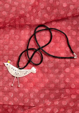 Bird necklace silver