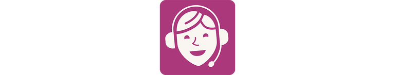 A graphic icon of someone with a headset.