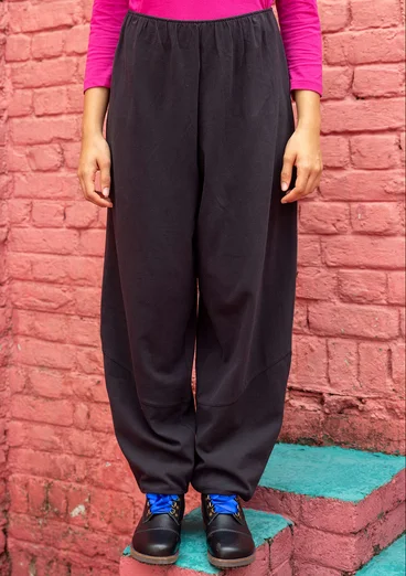 Jersey pants in organic cotton - black