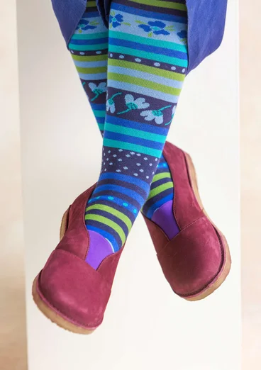 Effen schoenen van nubuck met elastiek - wijndruif