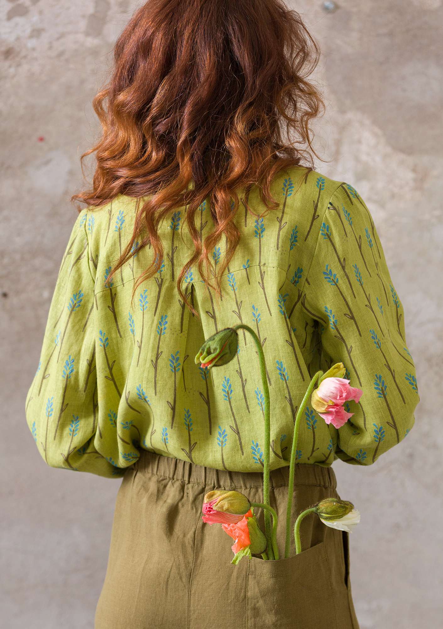 “Lavender” hemp blouse apple green thumbnail