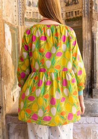 “Insta” organic cotton smock blouse - kiwi