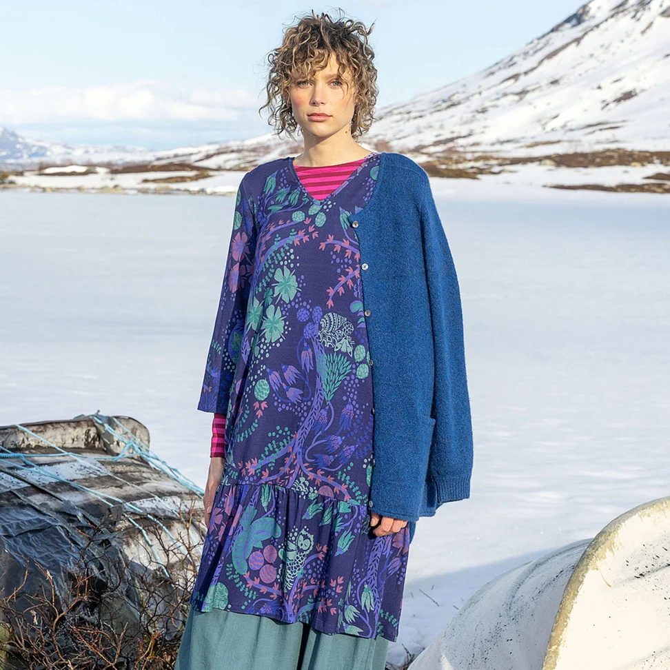 Tricot jurk "Yura" van biologisch lyocell/elastaan - nachtblauw