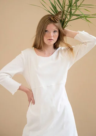 Organic cotton jersey dress - ecru