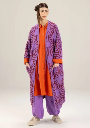 “Hinata” woven organic cotton/linen dress - grapefruit