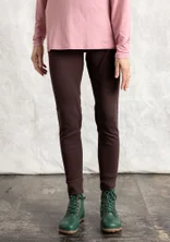 Legging van biologisch katoenen ribtricot - moerbei