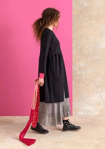“Vendela” woven organic cotton dress - black