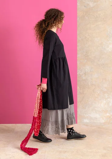 “Vendela” woven organic cotton dress - black