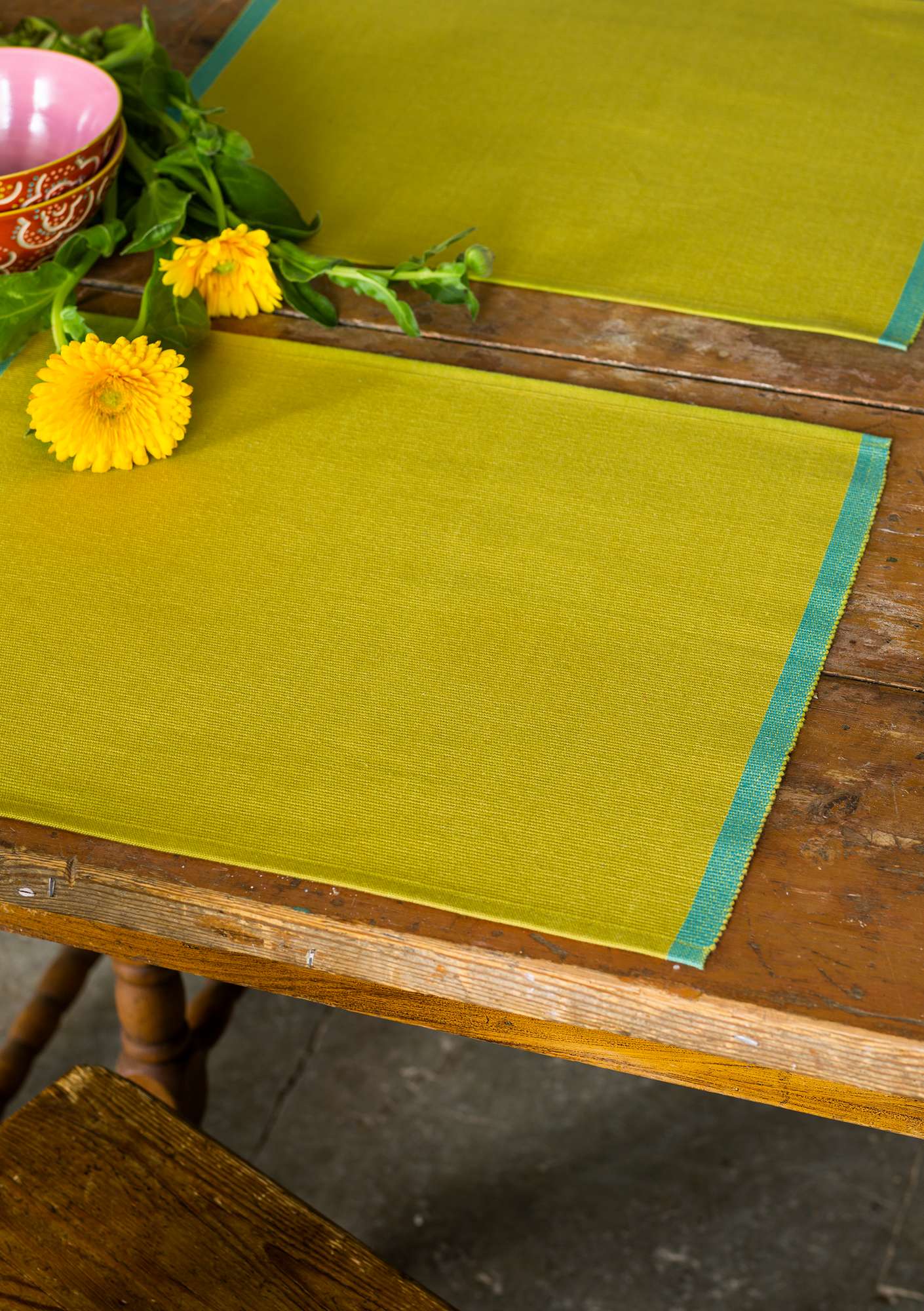 Tischset „Bolster“ aus Öko-Baumwolle  waldgrün