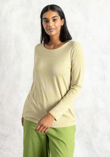 “Tina” lyocell/elastane jersey top - natural/patterned