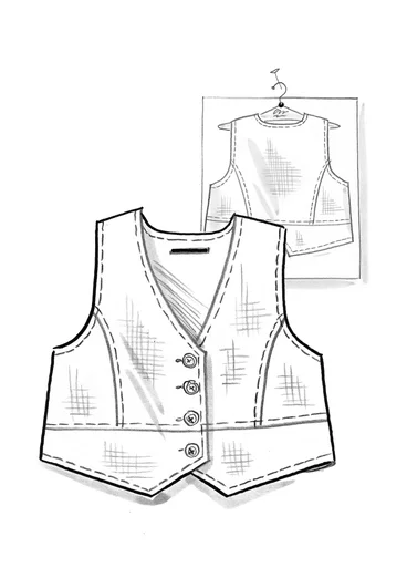 Woven organic cotton waistcoat - ink blue