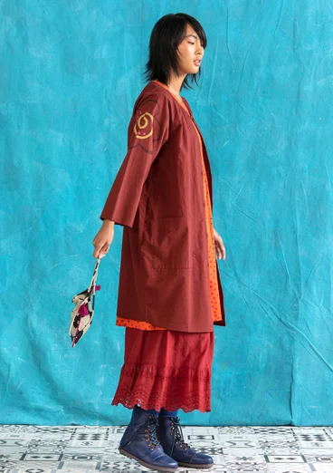 Kleid „Web“ aus Öko-Baumwolle - curryrot