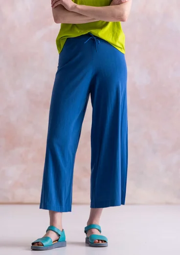 Fine-knit organic cotton trousers - porcelain blue