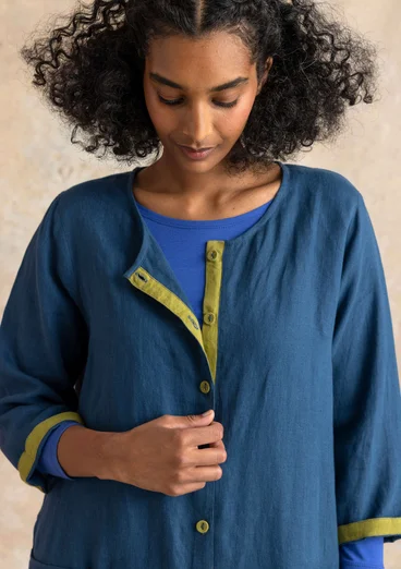 Woven linen dress - Pacific blue