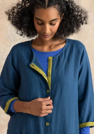 Woven linen dress - Pacific blue