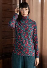 “Dagny” jersey turtleneck in lyocell/spandex - indigo green