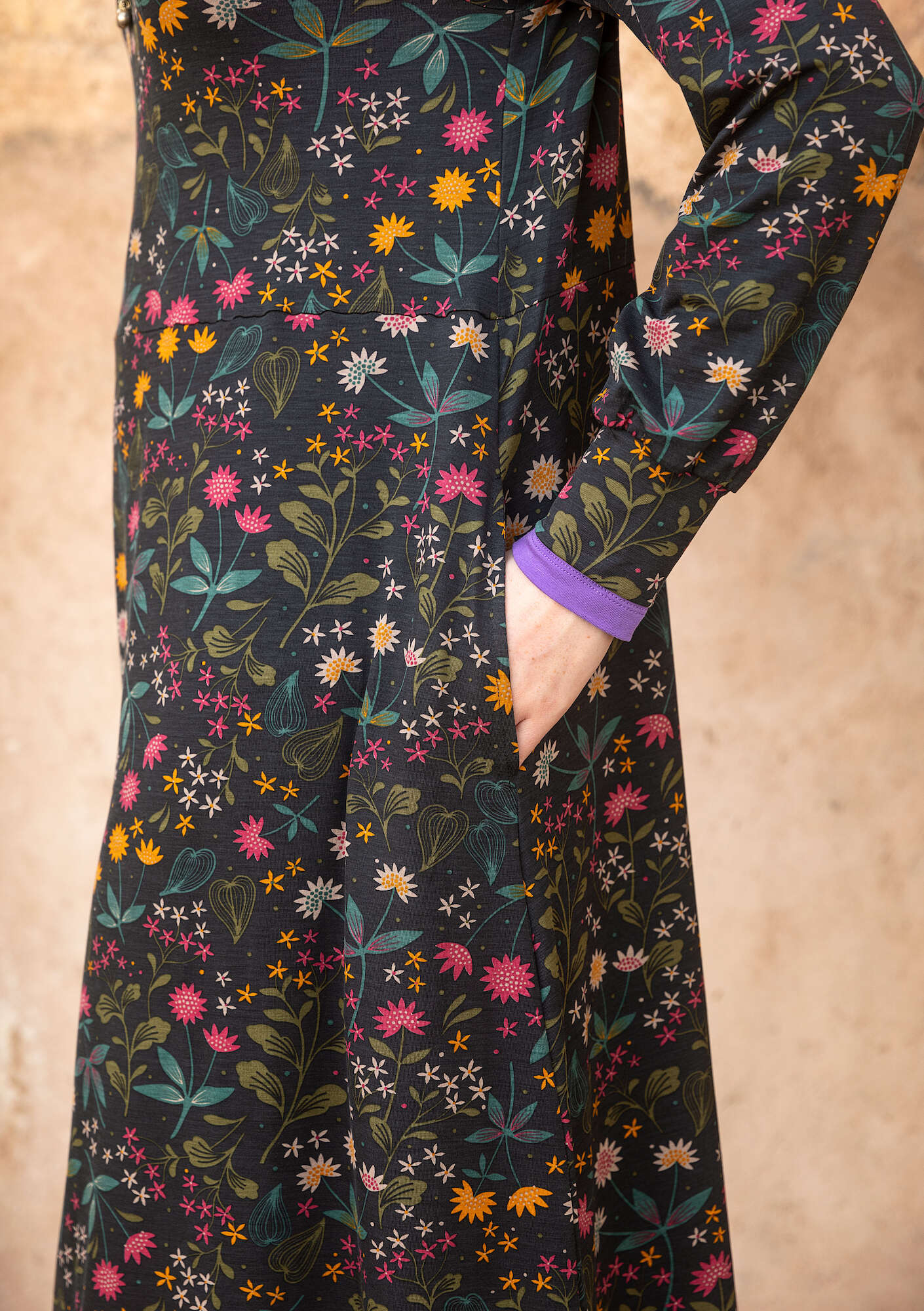 Tricot jurk  Bloom  van lyocell/elastaan donker asgrijs thumbnail