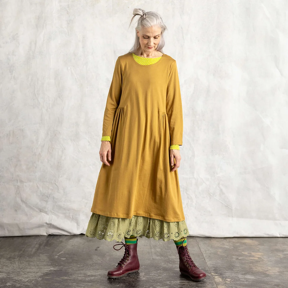 “Judit” jersey dress in organic cotton/modal - camel