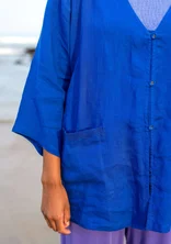 Woven linen jacket - klein blue