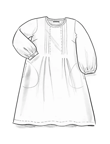 Robe "Lillian" en lin tissé - svart