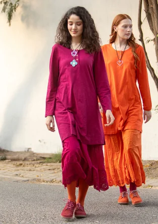 “Alora” organic cotton jersey tunic - red cabbage