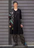Robe en velours uni de coton biologique/polyester recyclé (noir M)