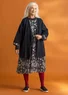 Vevd kimono i økologisk bomullsdobby (svart S)