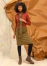 “Sylvi” rib-knit organic cotton/wool scarf (dark olive One Size)