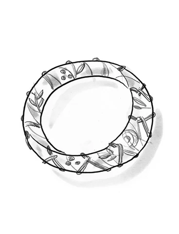“Zuri” bracelet in organic cotton/recycled wood - svart