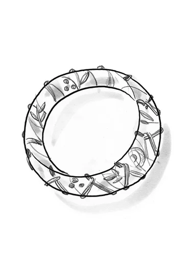“Zuri” bracelet in organic cotton/recycled wood - black