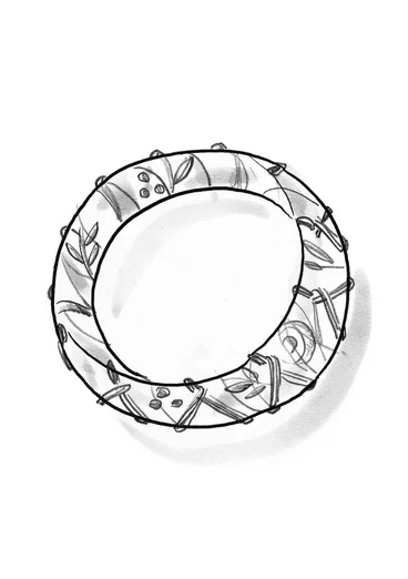 “Zuri” bracelet in organic cotton/recycled wood - black