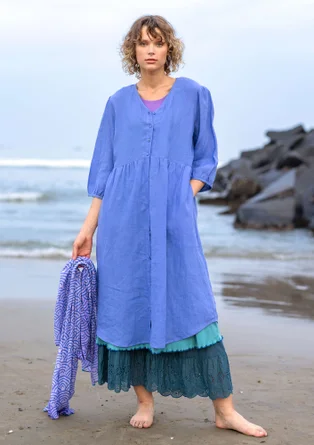 Kleid aus Leinengewebe - lotusblau