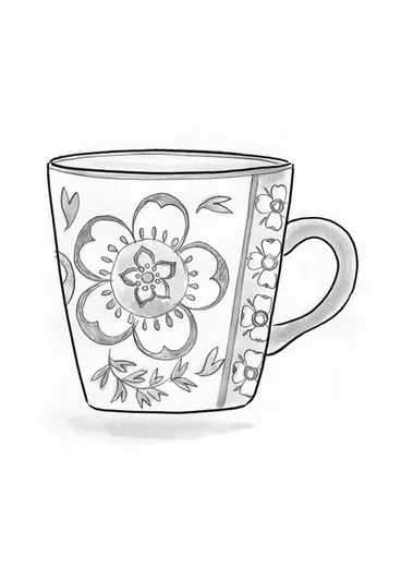 Mugg "Petals" i keramik - porslinsblå