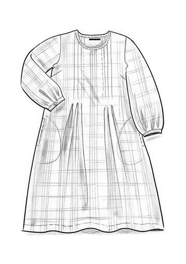 “Lillian” linen woven dress - sky blue/patterned