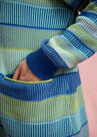 “Andromeda” organic/recycled cotton long cardigan - light indigo