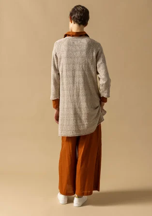 Linen/recycled cotton knit sweater - natural