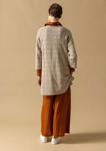 Linen/recycled cotton knit sweater - natural