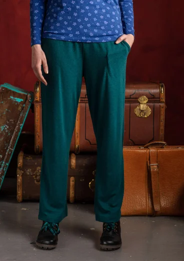 Tricot broek van lyocell/wol - donkerjaspis