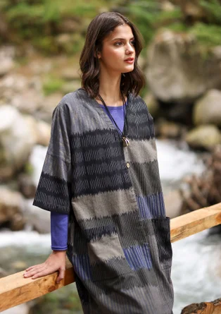 Webkleid „Hyderabad“ aus Bio-Baumwolle - lehm